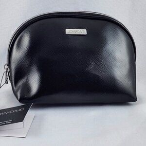 Joan & David | Dome Cosmetic Case | The Metallic Saffiano | Black